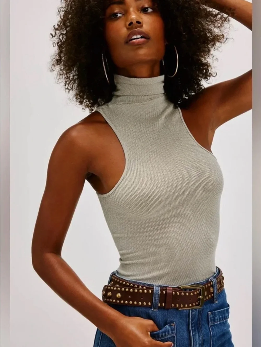 Intimately Free People Always Ready Seamless Turtleneck Tank Sz. M/L